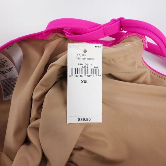 NWT GAP Maternity Strappy V-Neck One-Piece Swimsuit Phoebe Pink Pregnancy XXL - Picture 2 of 8